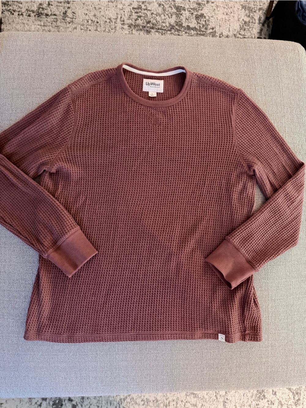 UpWest Men's Waffle Knit Long Sleeve Sweater